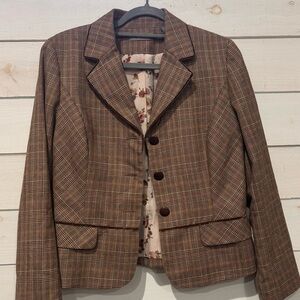 Kate Hill 100% Wool Houndstooth
Fully Lined Blazer Size 12 P Great Condition!